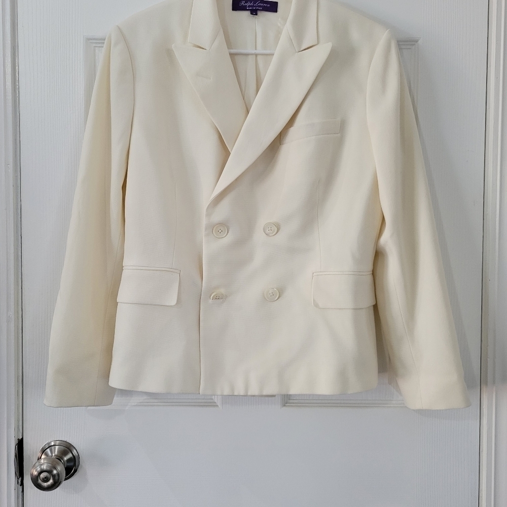 Ralph Lauren Cream Double Breasted Jacket - Picture 2 of 10